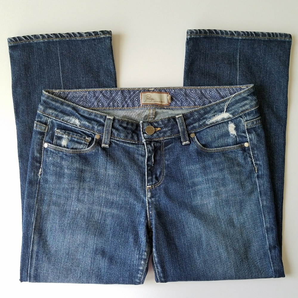 Paige Cropped Distressed Jeans